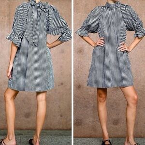 Wyatt Wylde Adrian Gingham Check Oversized Mini Dress Size S